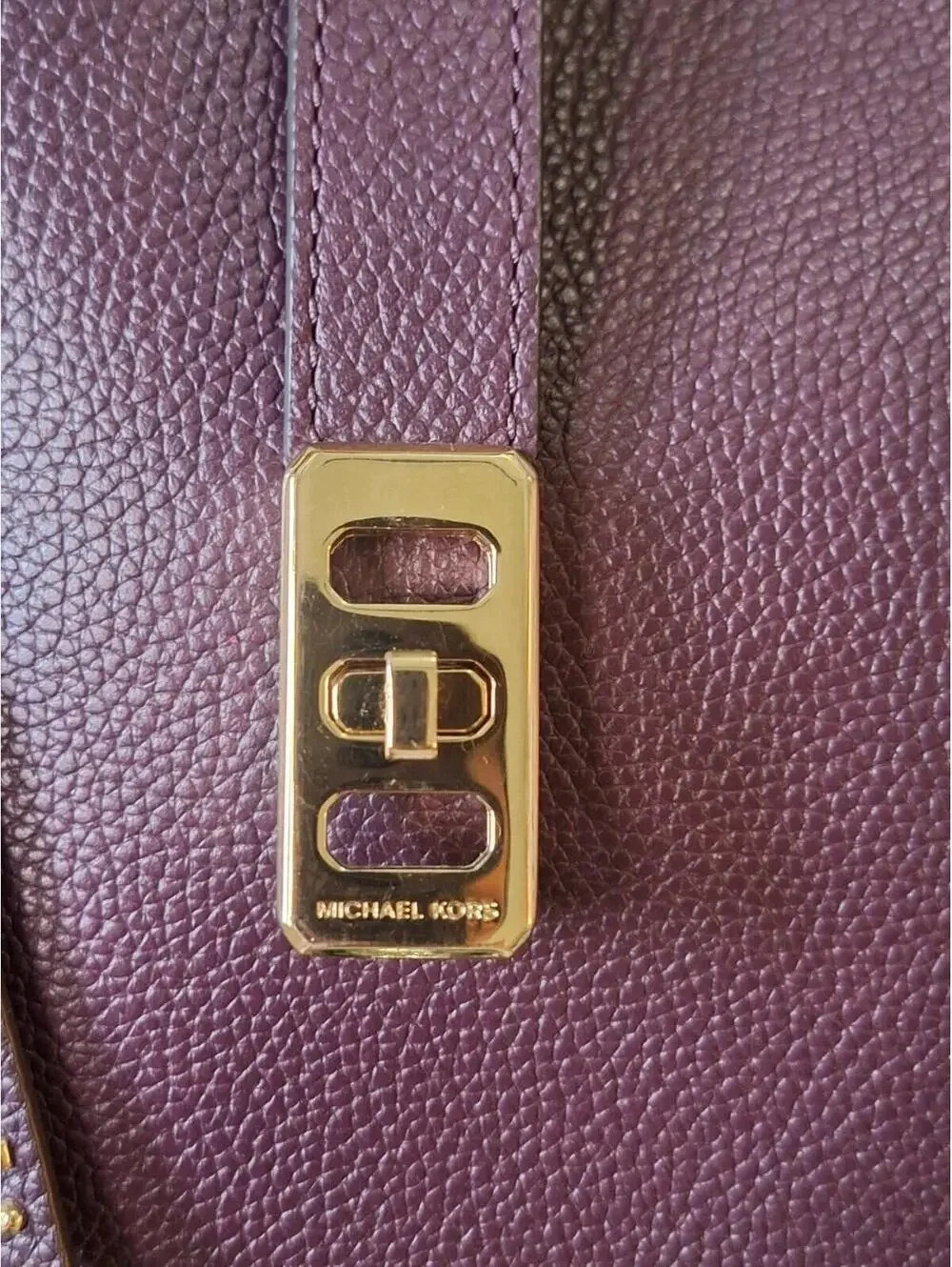 Michael Kors Karson Purple Carryall Large Tote Bag, Gold Hardware Studded Tassel - Picture 4 of 9